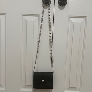 Ralph Lauren Black Crossbody Bag with Silver Chain
